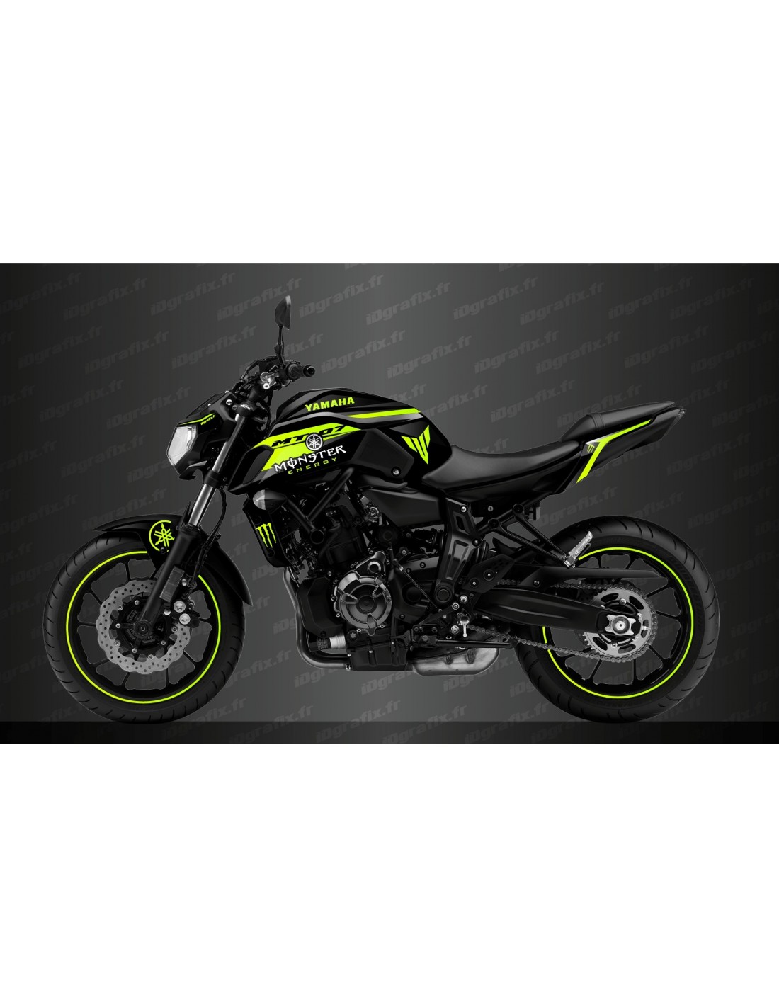 Kit déco 100 Perso Monster Race Edition Jaune IDgrafix Yamah