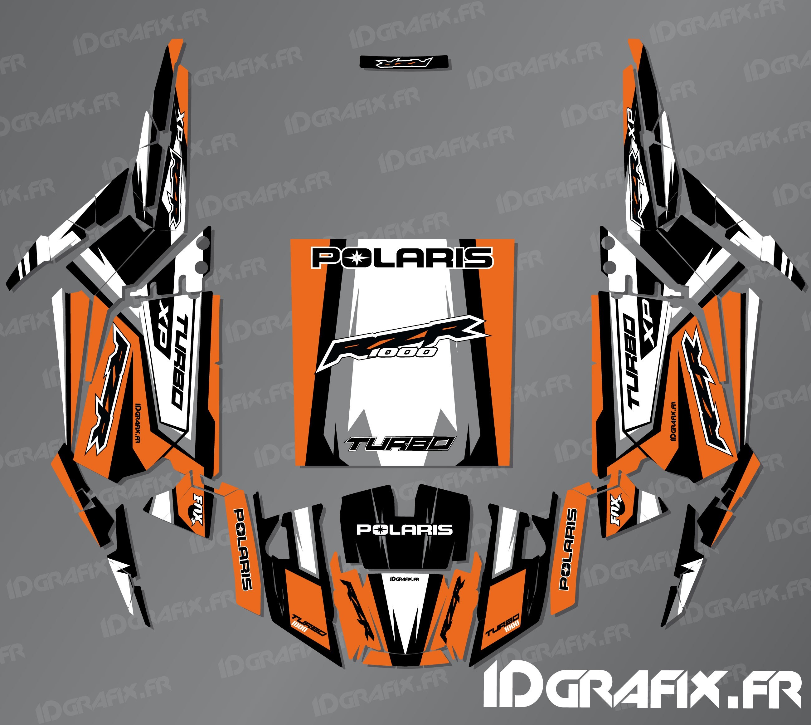 Kit Decoration Straight Edition Orange Idgrafix Polaris Rzr