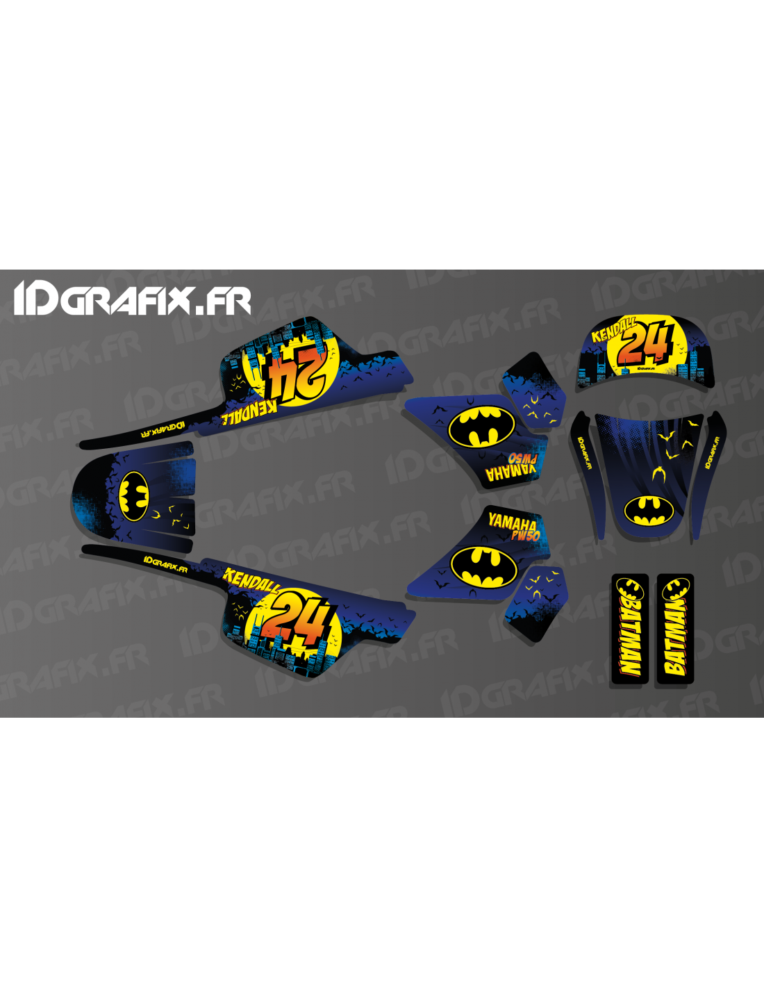 Kit décoration Batman Edition Full IDgrafix Yamaha 50 Piwi I