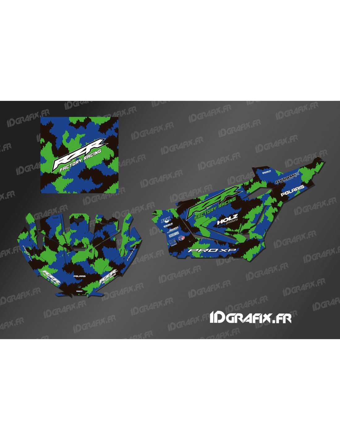 Kit Dekor Camo Edition Blau IDgrafix Polaris RZR XP Pro Idgr