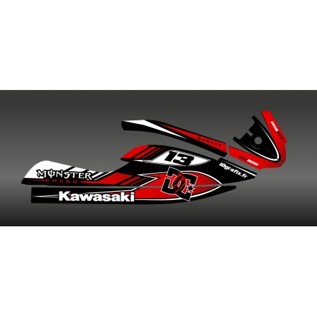 Kit décoration 100 Perso DC Rouge pour Kawasaki SXR 800 idgrafix