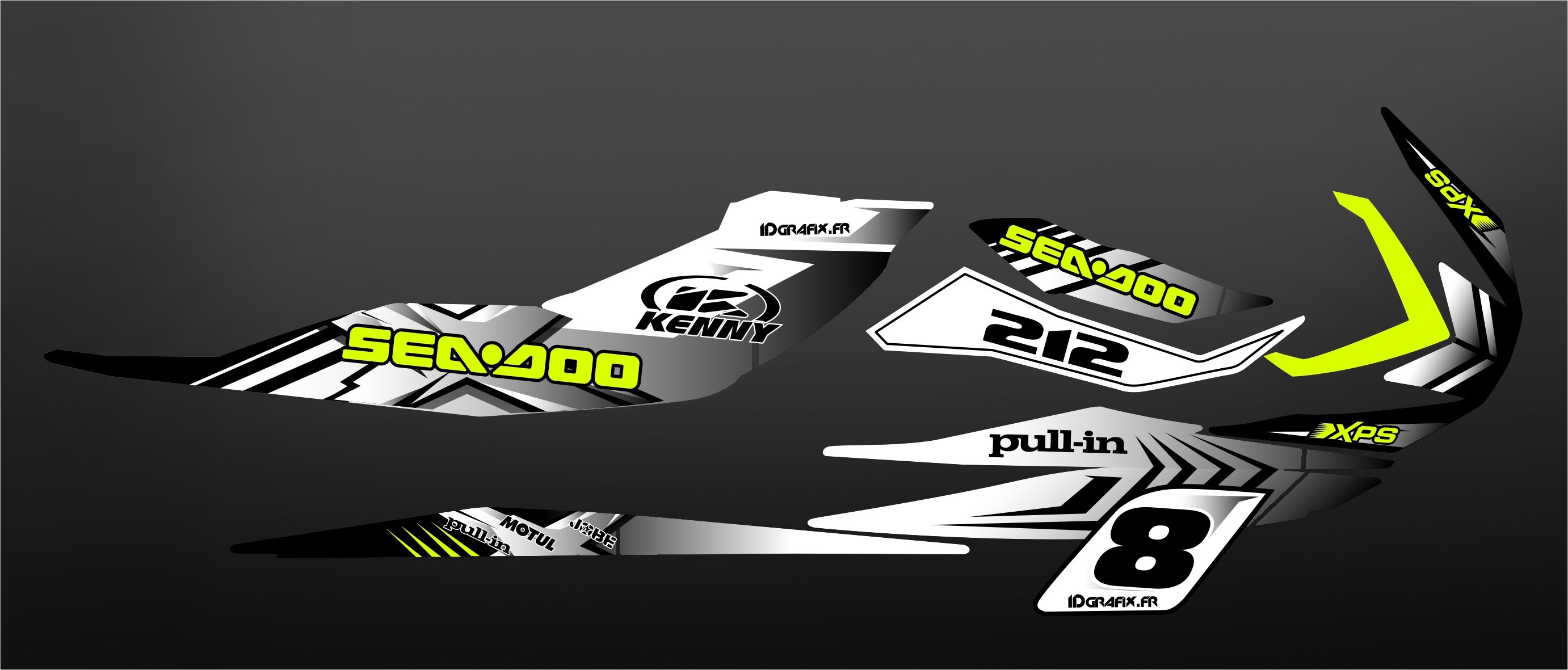 Kit Decoration 100 Custom White For Seadoo Rxp X 260 300