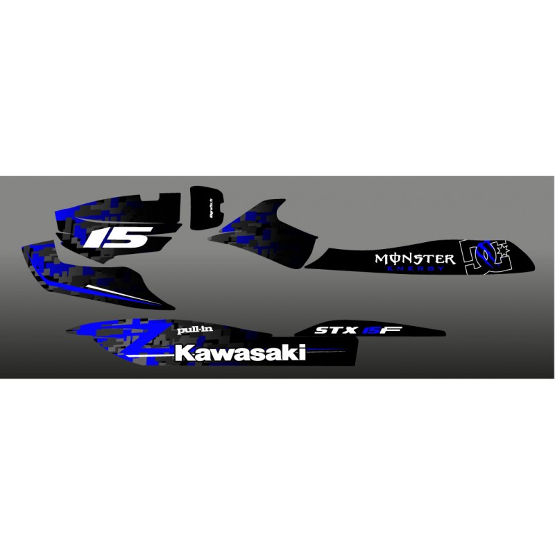 Kit decoration Digital Edition Blue for Kawasaki STX 15F