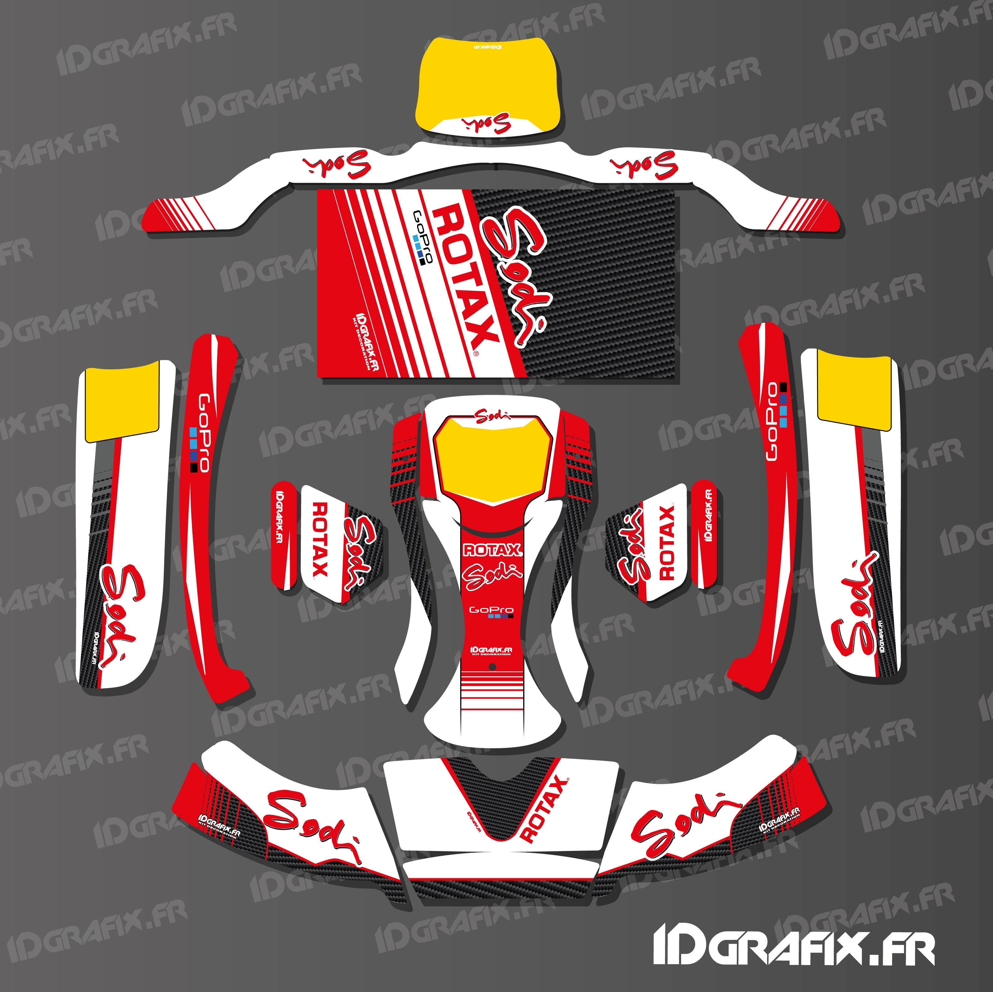 Kit deco Factory Edition Sodi Racing (White/Red) for Karting KG BUR...