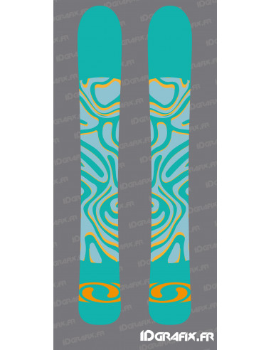 Stickers Topo Edition (Bleu Turquoise) pour SKI -  Idgrafix