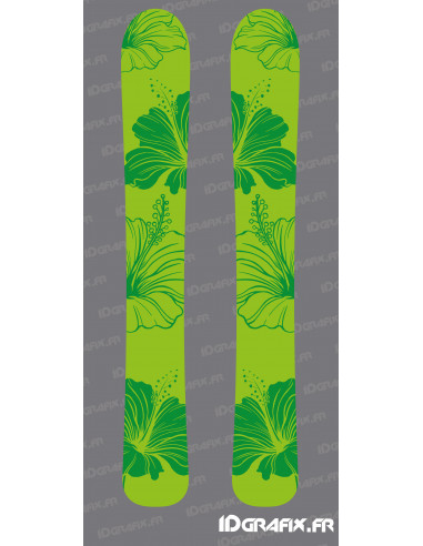 Stickers Flowers Edition (Vert) pour SKI -  Idgrafix