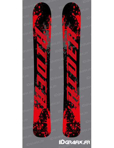 Riders Edition Aufkleber (Rot) für SKI - Idgrafix