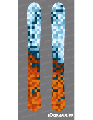 Pegatinas Edición Pixels (Naranja/Azul) para SKI - Idgrafix