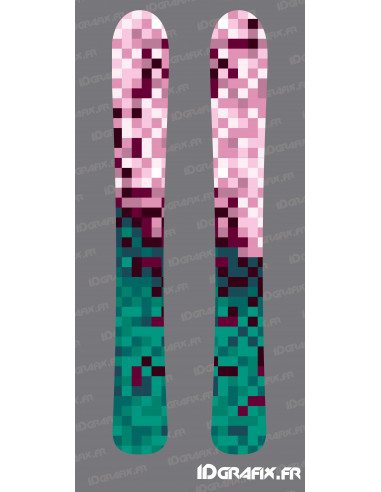 Pegatinas Edición Pixels (Rosa/Verde) para SKI - Idgrafix