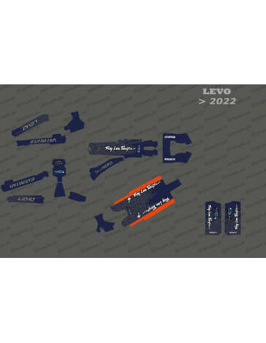 Kit gráfico completo Troy Lee Edition (Naranja/Azul) - Specialized Levo (después de 2022) - Idgrafix