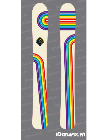 Regenbogenaufkleber für SKI - Idgrafix