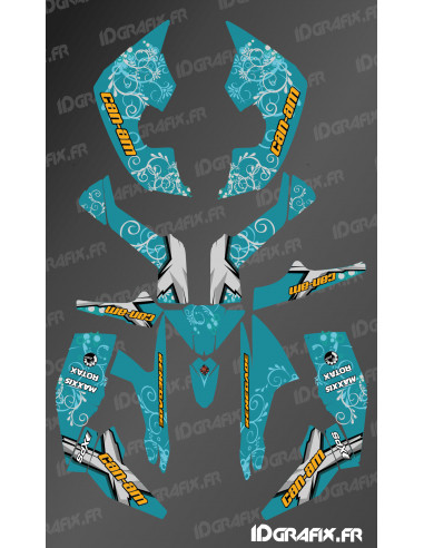 Flowers Edition Full decoration kit (Blue) - IDgrafix - Can Am Renegade - Idgrafix