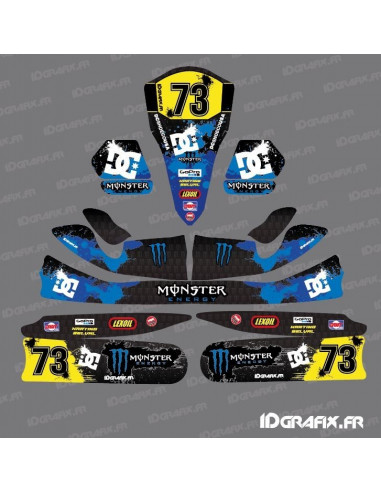 100 % personalisiertes Monster-Deko-Set (blau) für TonyKart M4 Karting – Idgrafix