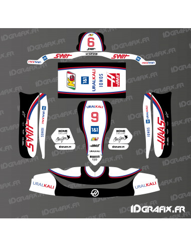 Haas F1 Edition deco kit for Tony Kart M6 Karting - Idgrafix