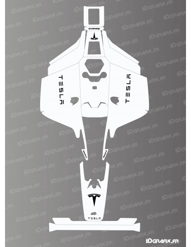 Adhesivo de edición Tesla (blanco) - Robot cortacésped Mammotion LUBA 2 X - Idgrafix