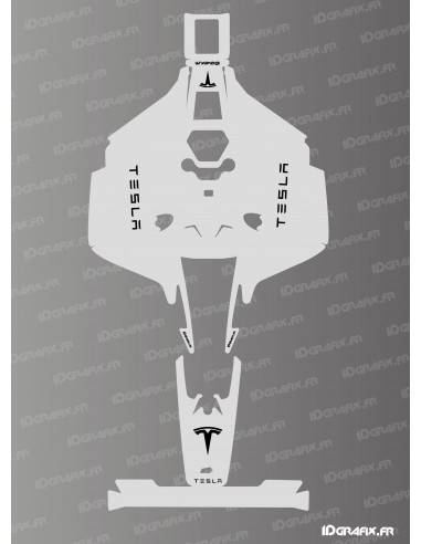 Adhesivo de edición Tesla (gris) - Robot cortacésped Mammotion LUBA 2 X - Idgrafix