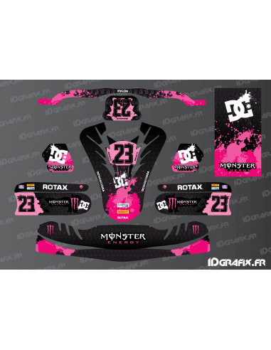 Deko-Set Monster Edition (Pink) für Karting TonyKart – OTK M11 – Idgrafix