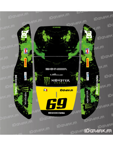 Edición de pegatinas de Monster (verde): cortadora de césped robótica Honda Miimo HRM 1000-1500-2500 - Idgrafix