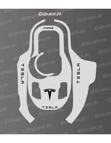 Tesla Edition Aufkleber (Grau) - KRESS KR 120E / KR 121E / KR 122E Rasenmäherroboter - Idgrafix