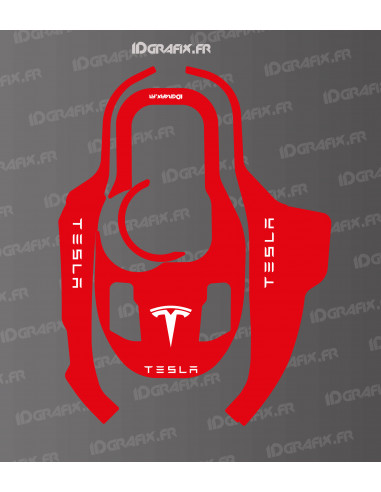 Adhesivo de edición Tesla (rojo) - Robot cortacésped KRESS KR 120E / KR 121E / KR 122E - Idgrafix