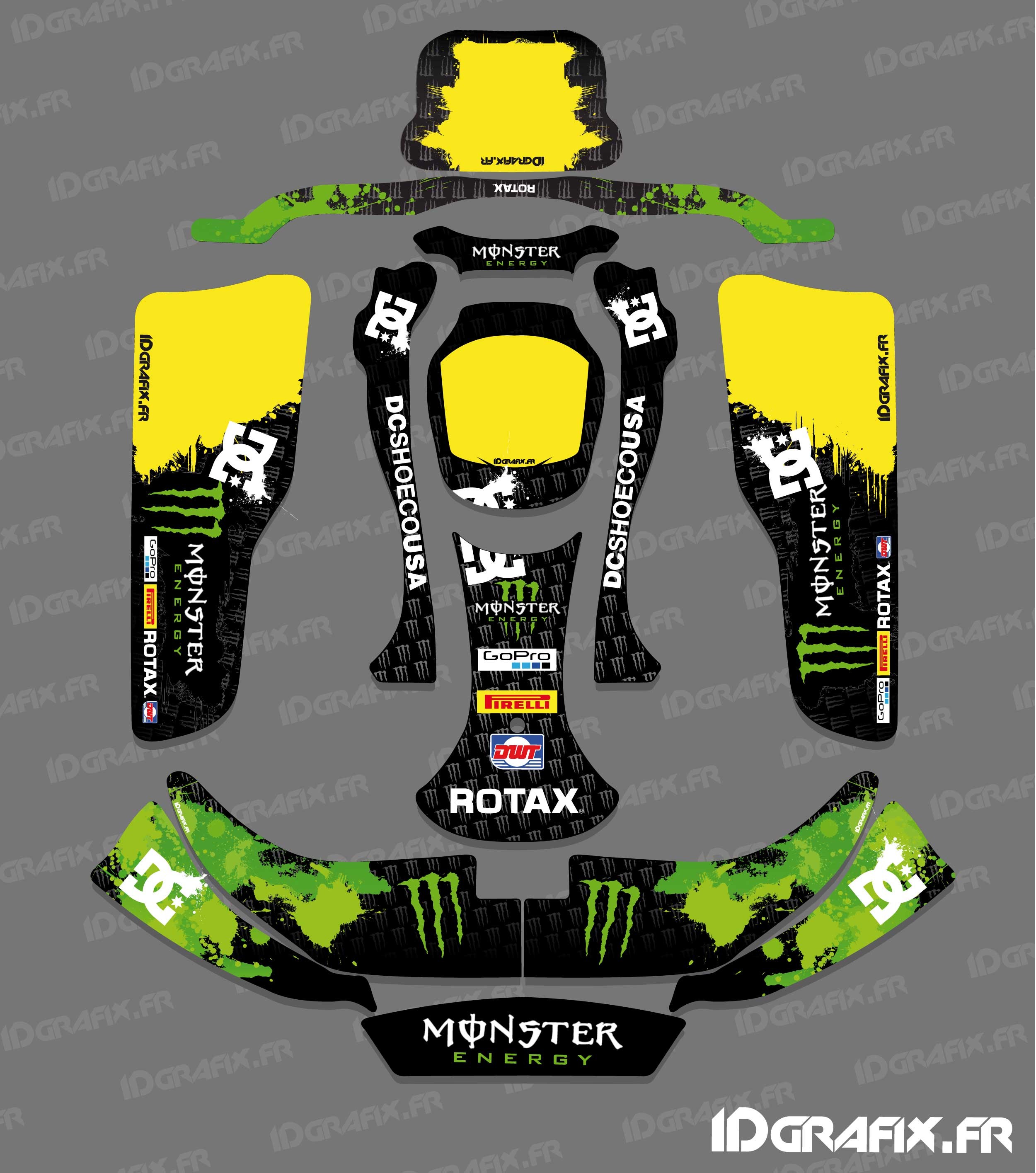 Kit deco 100 % Custom Monster Kart CRG Rotax 125