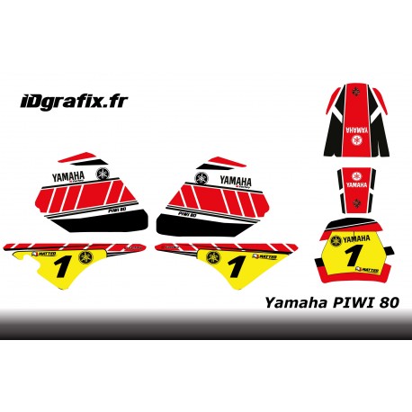 Kit dekor Red Vintage Full - IDgrafix - Yamaha 80 Piwi