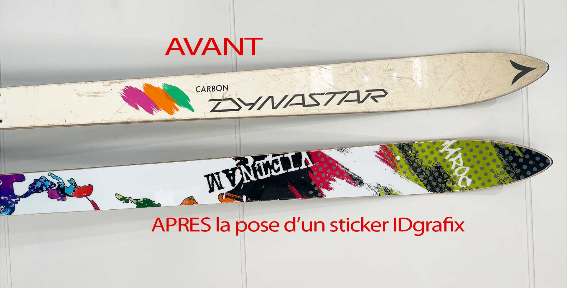 Idgrafix stickers for your skis